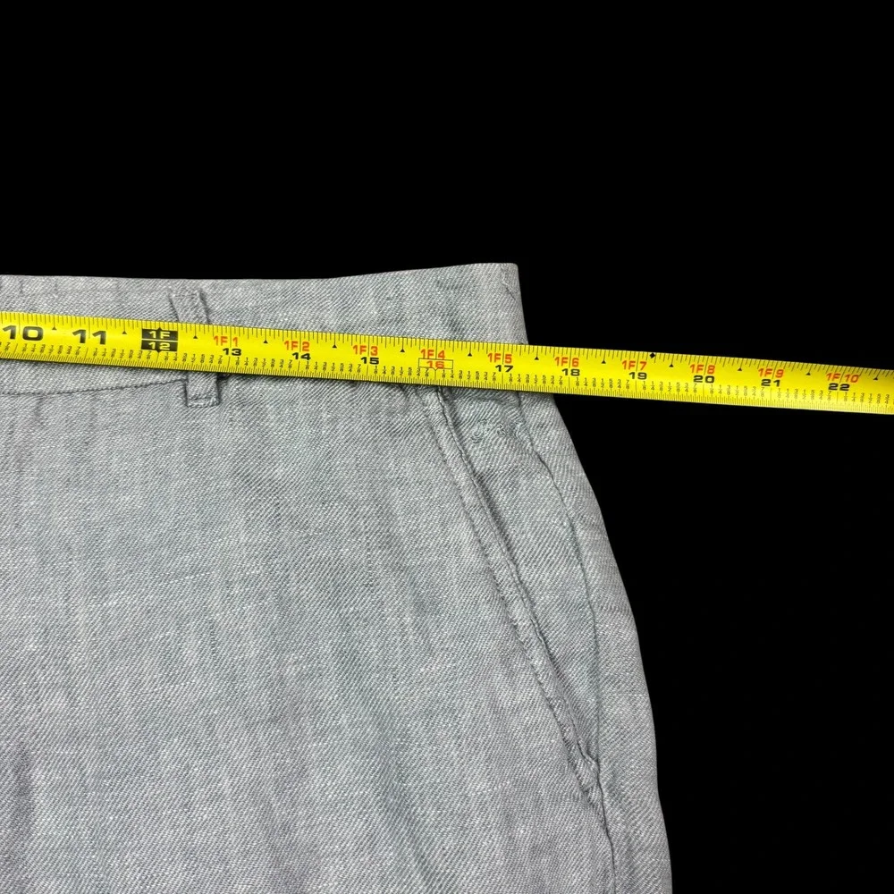 Porter & Ash 100% Linen Gray/Blue Straight Leg Pants Men's 36 (Fits 35x30) FLAW